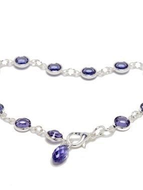 NWT Montreal Made Swarovski Crystal Channel Bracelet with Briolette Charm